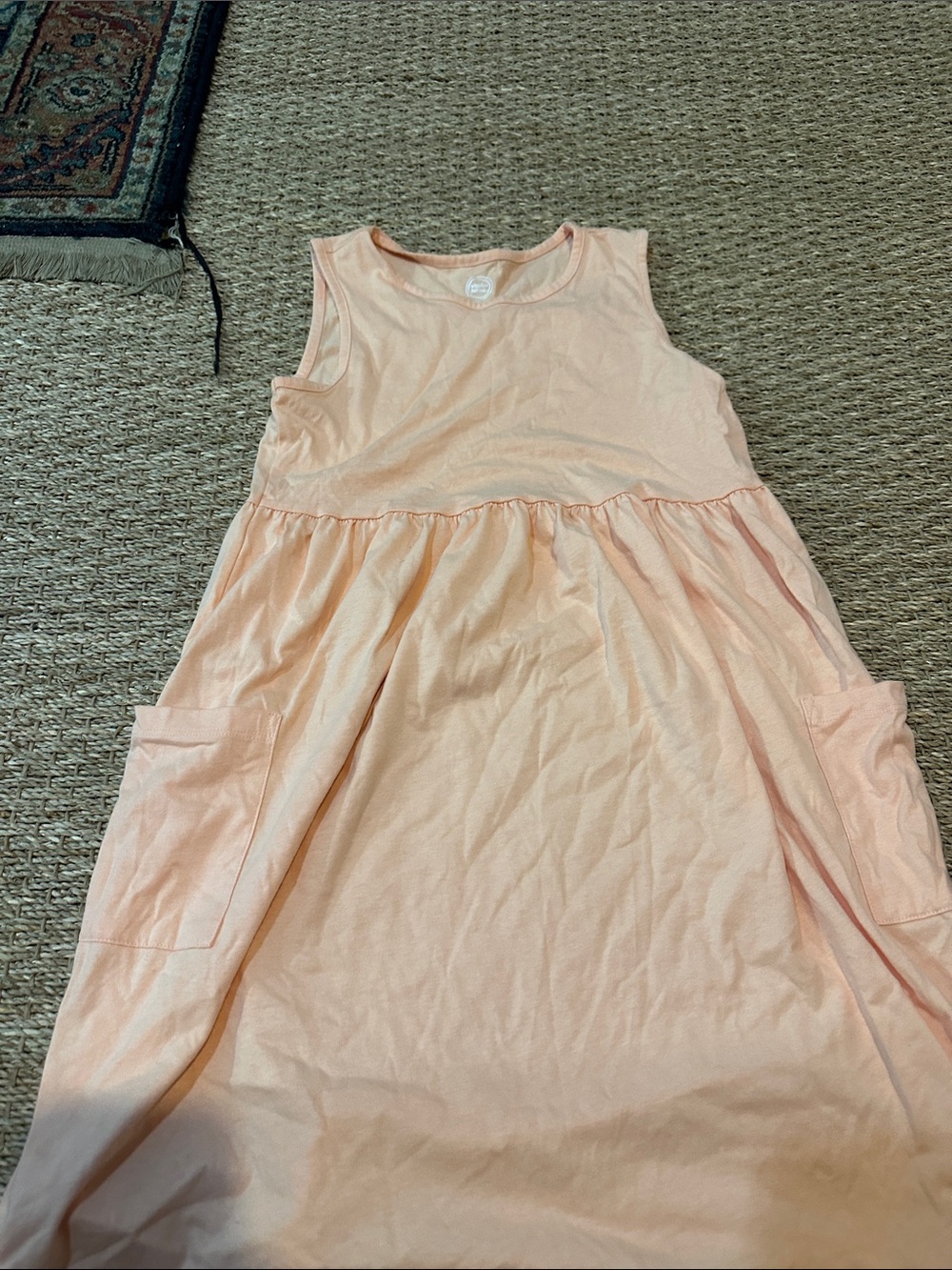 wonder nation Peach Sleeveless Pocket Dress